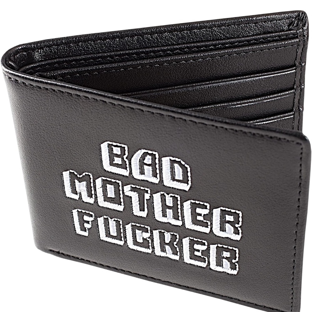 Black Leather Wallet dad 👨 mother f
